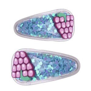 Blueberry Confetti Fruit Shaker 2 PCs Same Snap Hair Clips Hairpin Girls Women